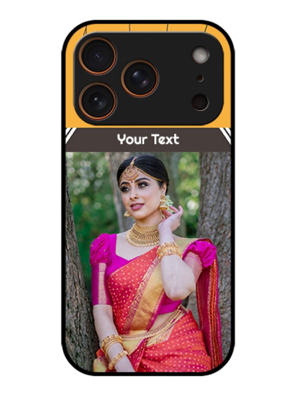 Custom Apple iPhone 17 Pro Custom Glass Phone Case - With Family Picture And Icons