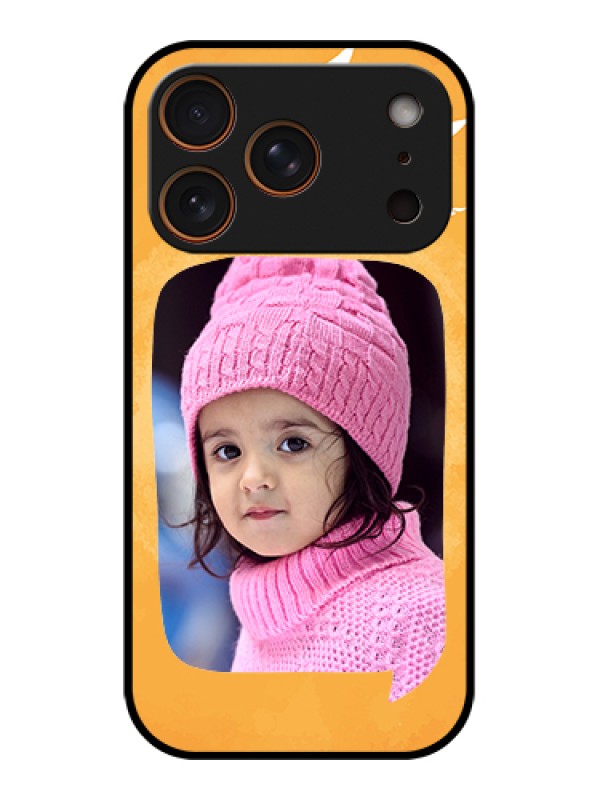 Custom Apple iPhone 17 Pro Custom Glass Phone Case - Water Color Design With Bird Icons