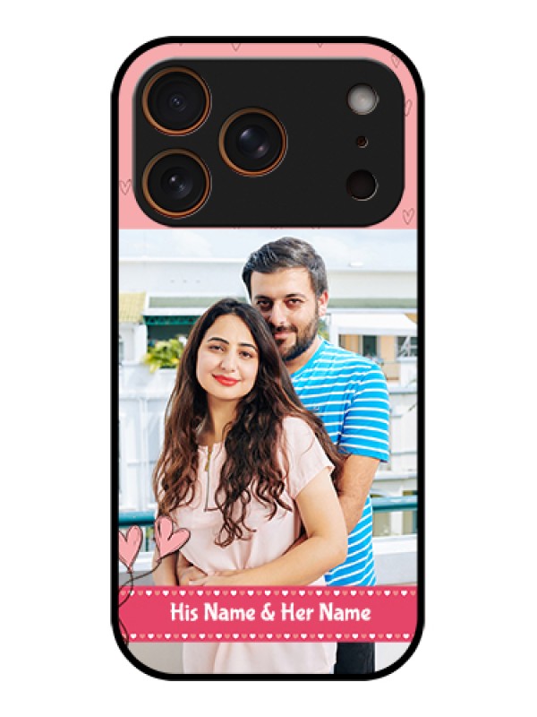 Custom Apple iPhone 17 Pro Custom Glass Phone Case - Love Design Peach Color