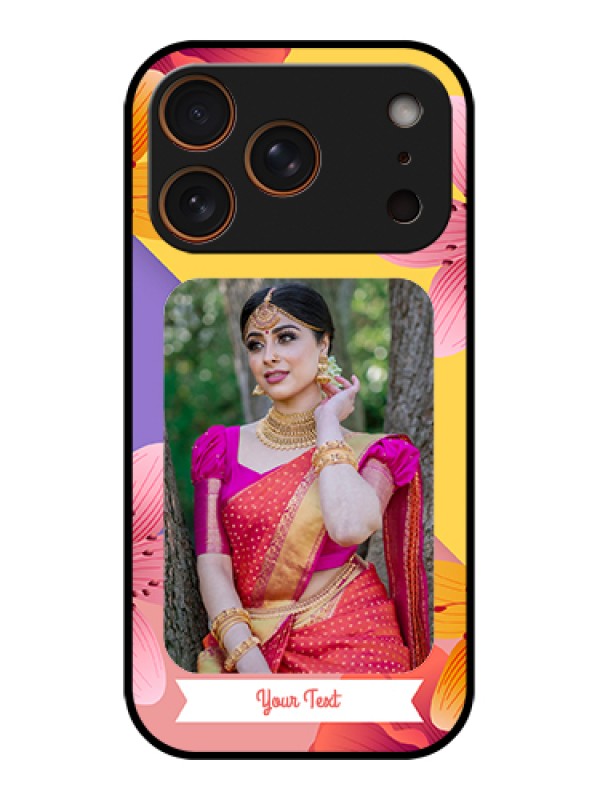 Custom Apple iPhone 17 Pro Custom Glass Phone Case - 3 Image With Vintage Floral Design
