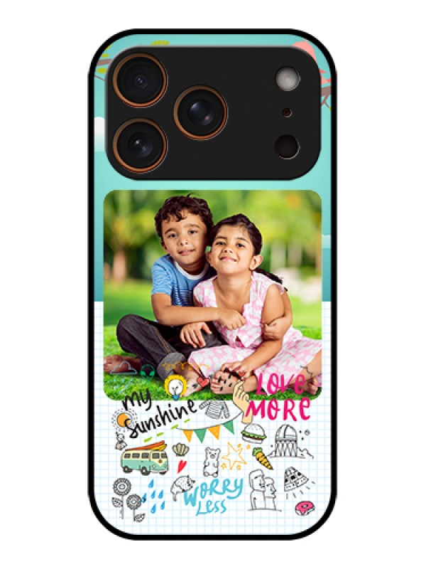 Custom Apple iPhone 17 Pro Custom Glass Phone Case - Doodle Love Design