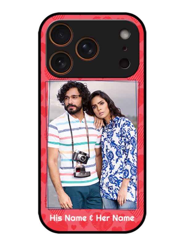 Custom Apple iPhone 17 Pro Custom Glass Phone Case - With Red Heart Symbols Design