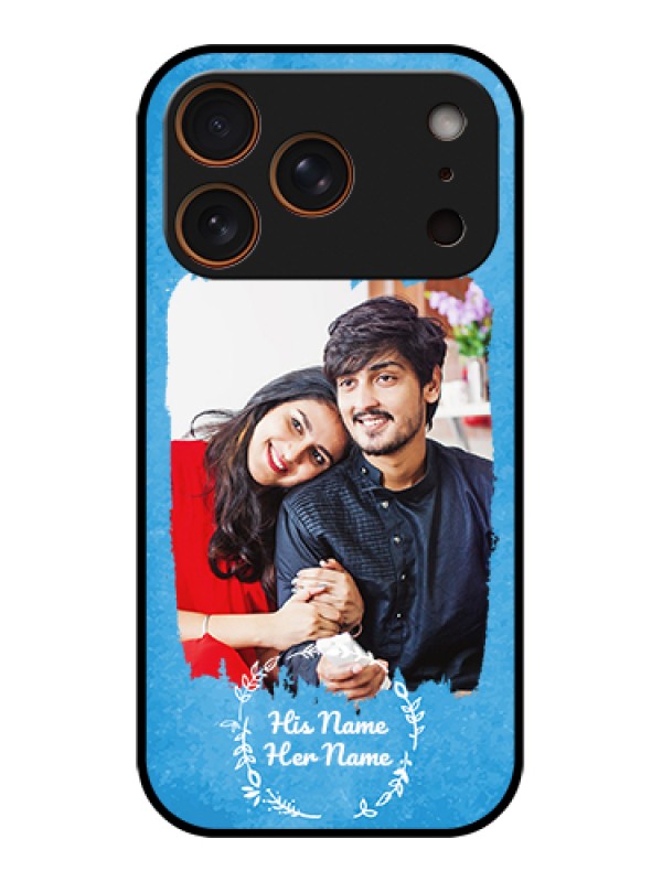 Custom Apple iPhone 17 Pro Custom Glass Phone Case - Blue Color Vintage Design