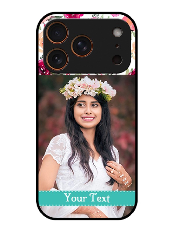 Custom Apple iPhone 17 Pro Custom Glass Phone Case - Water Colors Floral Design