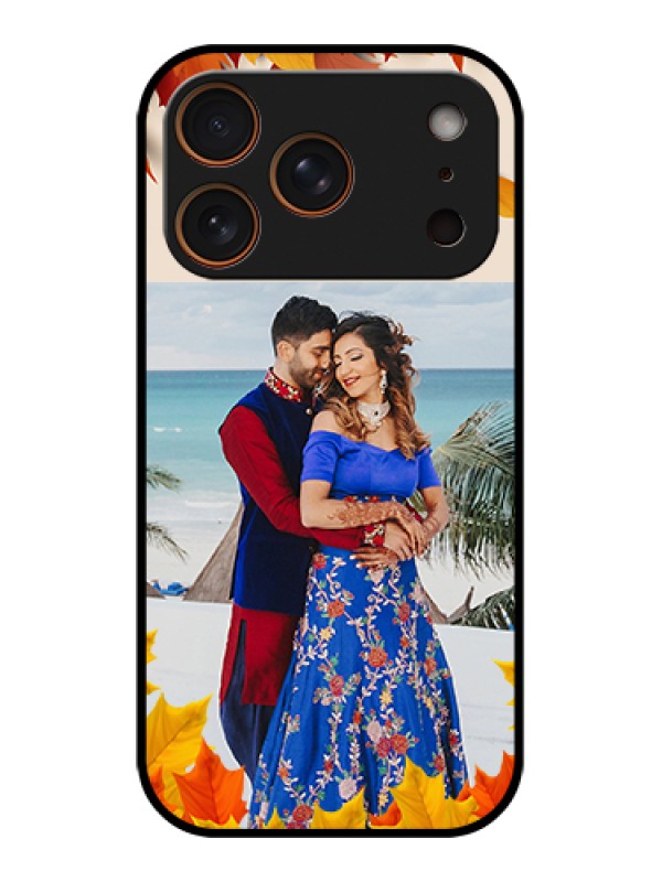 Custom Apple iPhone 17 Pro Custom Glass Phone Case - Autumn Maple Leaves Design