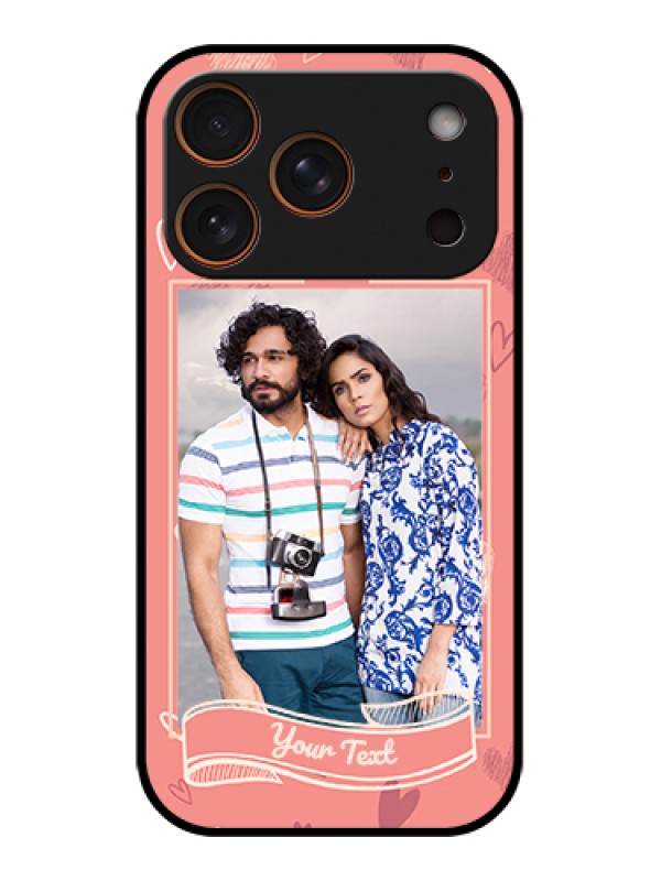 Custom Apple iPhone 17 Pro Custom Glass Phone Case - Love Doodle Art Design