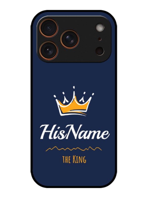 Custom Apple iPhone 17 Pro Custom Glass Phone Case - King With Name Design