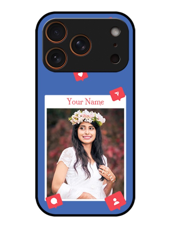 Custom Apple iPhone 17 Pro Custom Glass Phone Case - Like Share And Comment Design