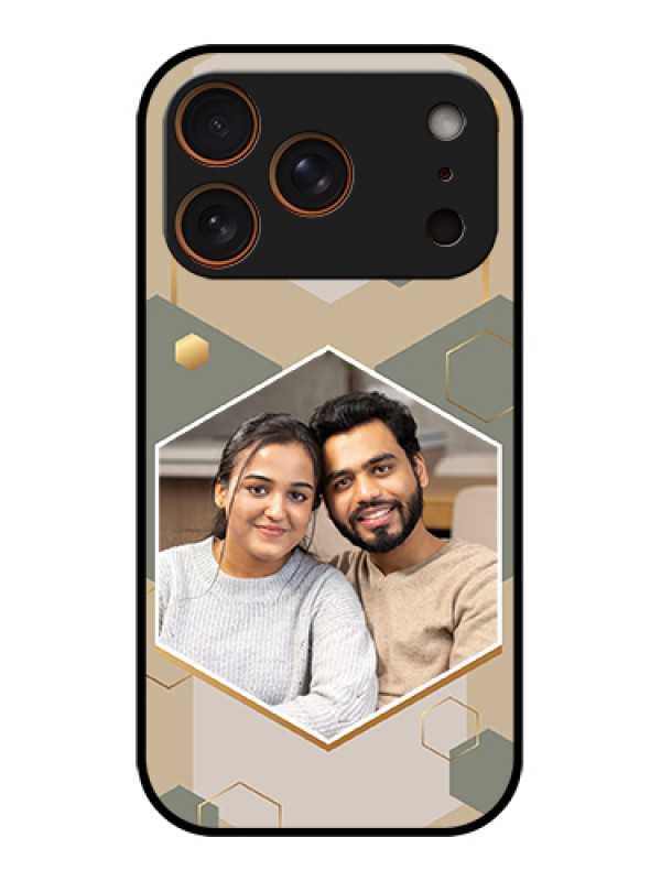 Custom Apple iPhone 17 Pro Custom Glass Phone Case - Stylish Hexagon Pattern Design