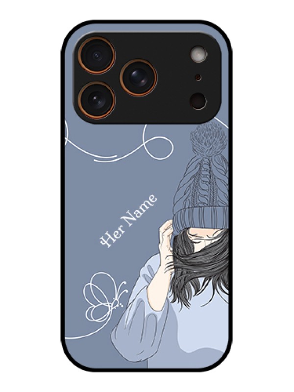 Custom Apple iPhone 17 Pro Custom Glass Phone Case - Girl In Winter Outfit Design