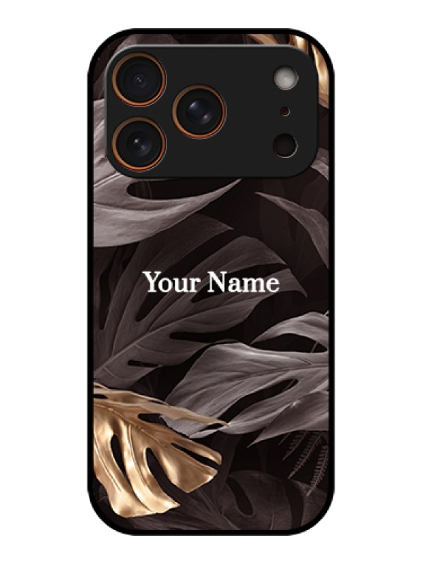 Custom Apple iPhone 17 Pro Custom Glass Phone Case - Wild Leaves Digital Paint Design