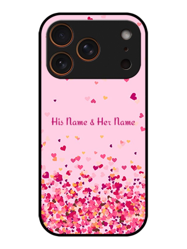 Custom Apple iPhone 17 Pro Custom Glass Phone Case - Floating Hearts Design