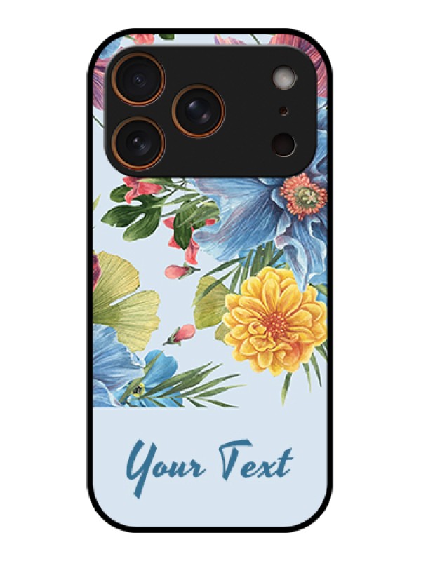 Custom Apple iPhone 17 Pro Custom Glass Phone Case - Stunning Watercolored Flowers Painting Design