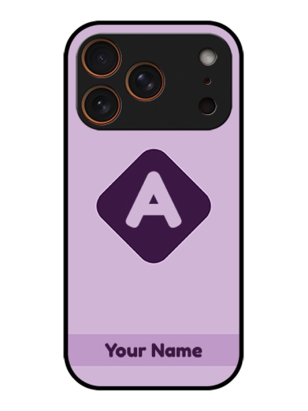 Custom Apple iPhone 17 Pro Custom Glass Phone Case - Custom Letter In Curved Badge Design