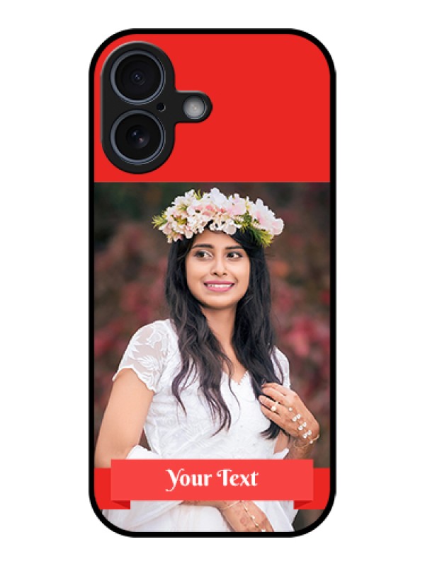 Custom Apple iPhone 17 Custom Glass Phone Case - Simple Red Color Design
