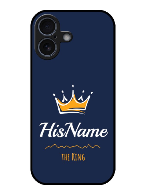 Custom Apple iPhone 17 Custom Glass Phone Case - King With Name Design