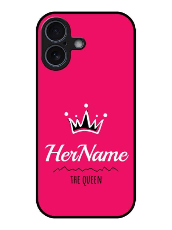 Custom Apple iPhone 17 Custom Glass Phone Case - Queen With Name Design