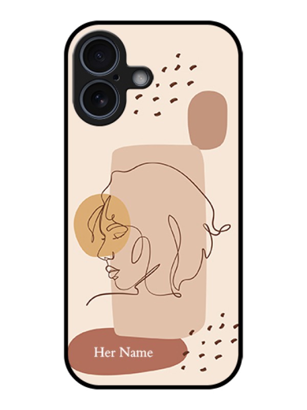 Custom Apple iPhone 17 Custom Glass Phone Case - Calm Woman Line Art Design