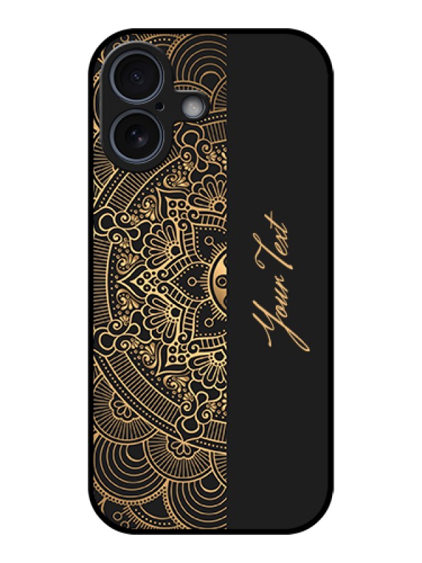 Custom Apple iPhone 17 Custom Glass Phone Case - Mandala Art With Custom Text Design