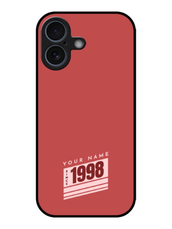 Custom Apple iPhone 17 Custom Glass Phone Case - Red Custom Year Of Birth Design