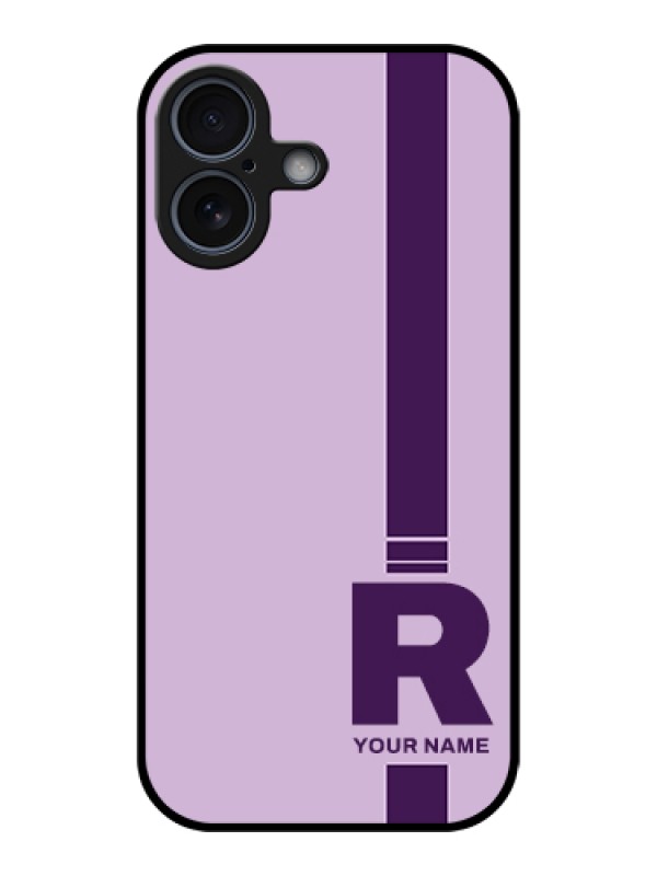 Custom Apple iPhone 17 Custom Glass Phone Case - Simple Dual Tone Stripe With Name Design