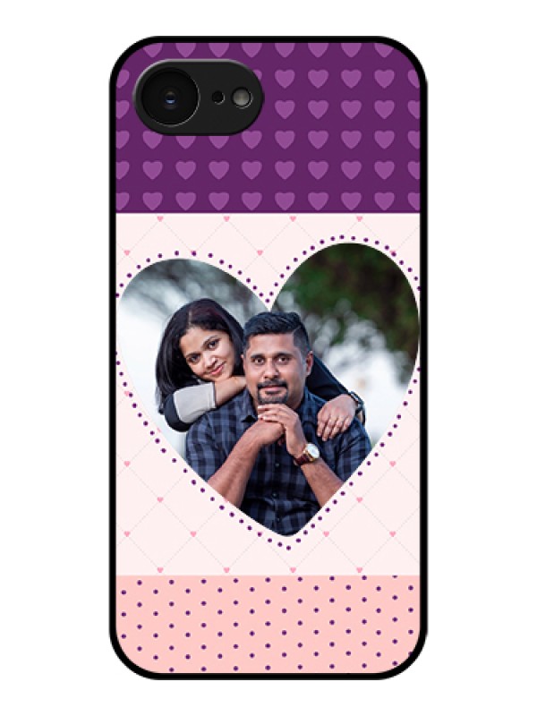 Custom Apple iPhone 17e Custom Glass Phone Case - Violet Love Dots Design