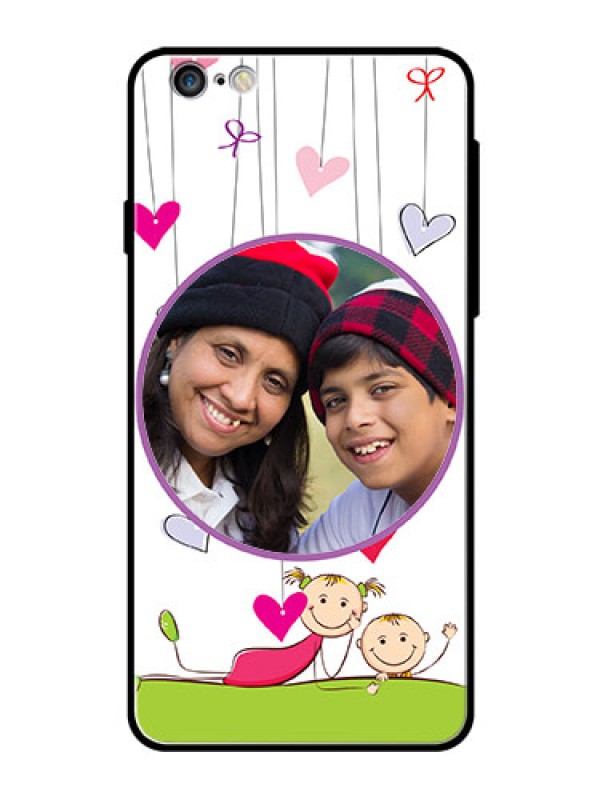 Custom Apple iPhone 6 Plus Photo Printing on Glass Case  - Cute Kids Phone Case Design