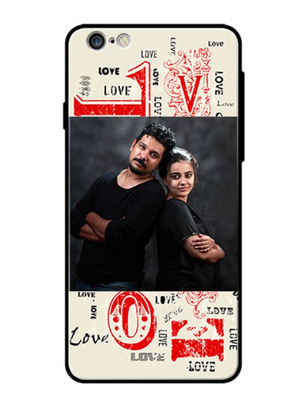 Custom Apple iPhone 6 Plus Photo Printing on Glass Case  - Trendy Love Design Case