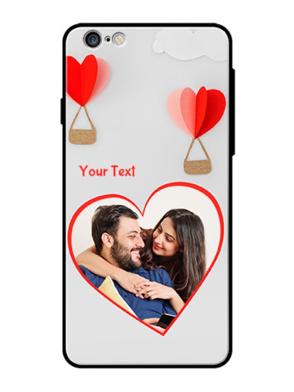 Custom Apple iPhone 6 Plus Custom Glass Mobile Case  - Parachute Love Design