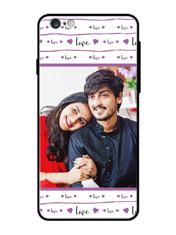 Custom Apple iPhone 6 Plus Custom Glass Mobile Case  - Couples Heart Design