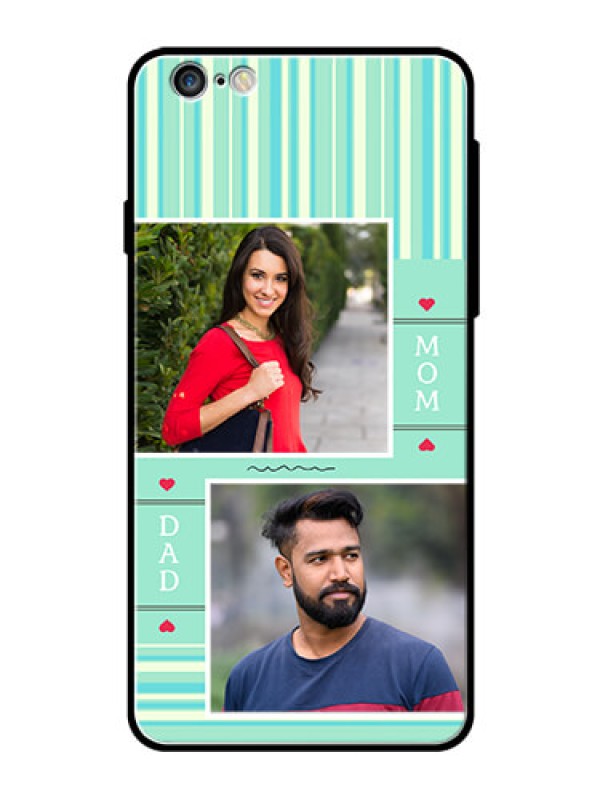 Custom Apple iPhone 6 Plus Custom Glass Phone Case  - Mom & Dad Pic Design