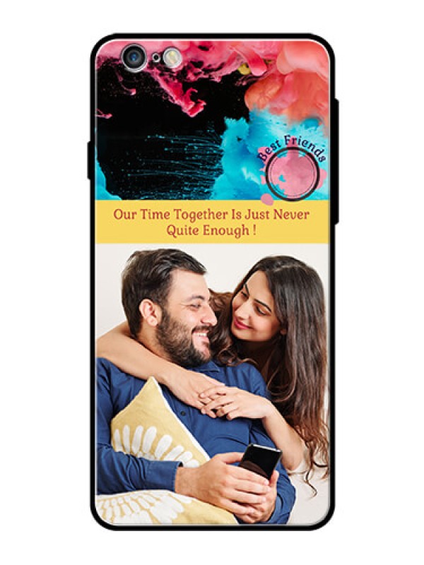 Custom Apple iPhone 6 Plus Custom Glass Mobile Case  - Quote with Acrylic Painting Design