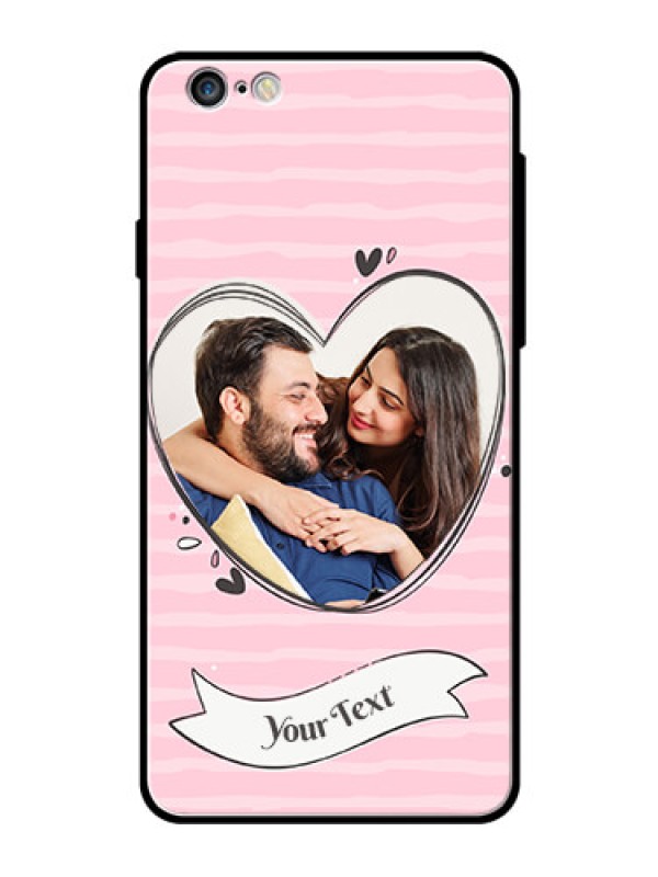 Custom Apple iPhone 6 Plus Custom Glass Phone Case  - Vintage Heart Design