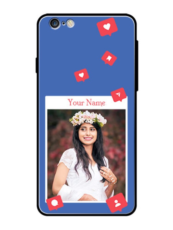 Custom iPhone 6 Plus Custom Glass Phone Case - Like Share And Comment Design