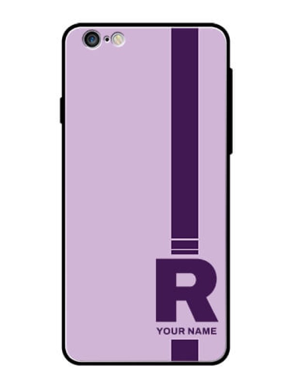 Custom iPhone 6 Plus Photo Printing on Glass Case - Simple dual tone stripe with name Design