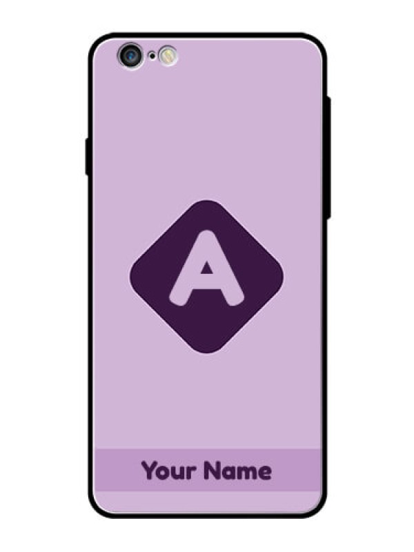 Custom iPhone 6 Plus Custom Glass Mobile Case - Custom Letter in curved badge Design