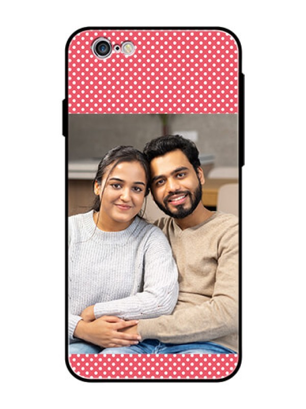 Custom Apple iPhone 6 Custom Glass Phone Case  - White Dotted Design
