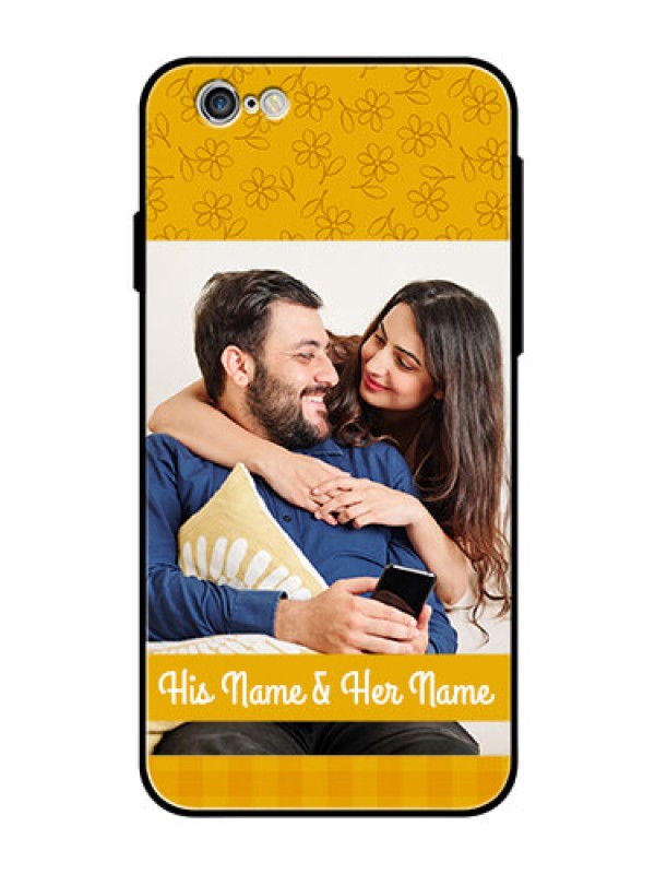 Custom Apple iPhone 6 Custom Glass Mobile Case  - Yellow Floral Design