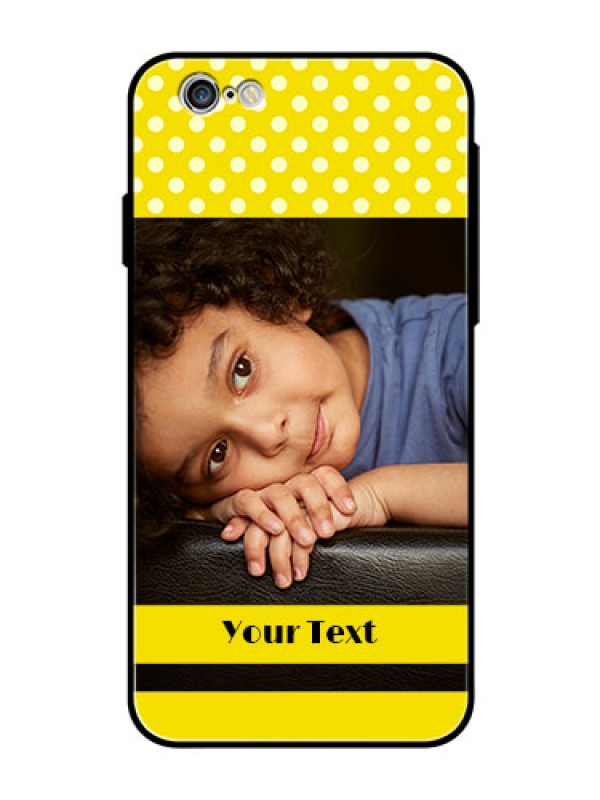 Custom Apple iPhone 6 Custom Glass Phone Case  - Bright Yellow Case Design
