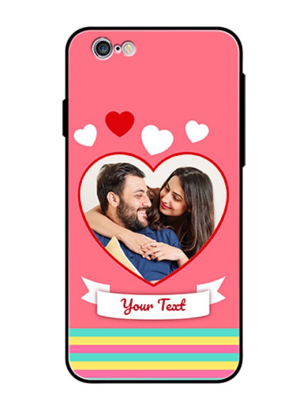 Custom Apple iPhone 6 Photo Printing on Glass Case  - Love Doodle Design