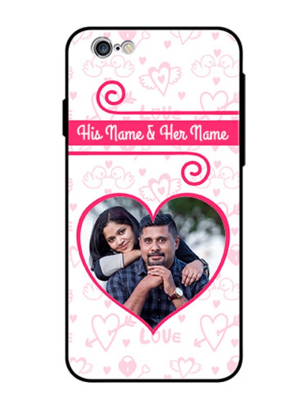 Custom Apple iPhone 6 Personalized Glass Phone Case  - Heart Shape Love Design