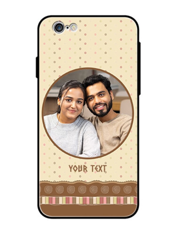 Custom Apple iPhone 6 Custom Glass Mobile Case  - Brown Dotted Mobile Case Design