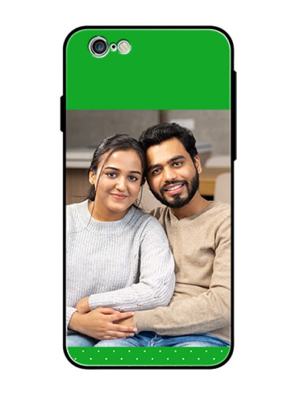 Custom Apple iPhone 6 Personalized Glass Phone Case  - Green Pattern Design