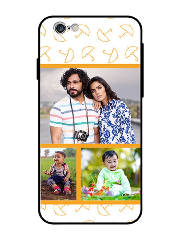 Custom Apple iPhone 6 Custom Glass Mobile Case  - Yellow Pattern Design