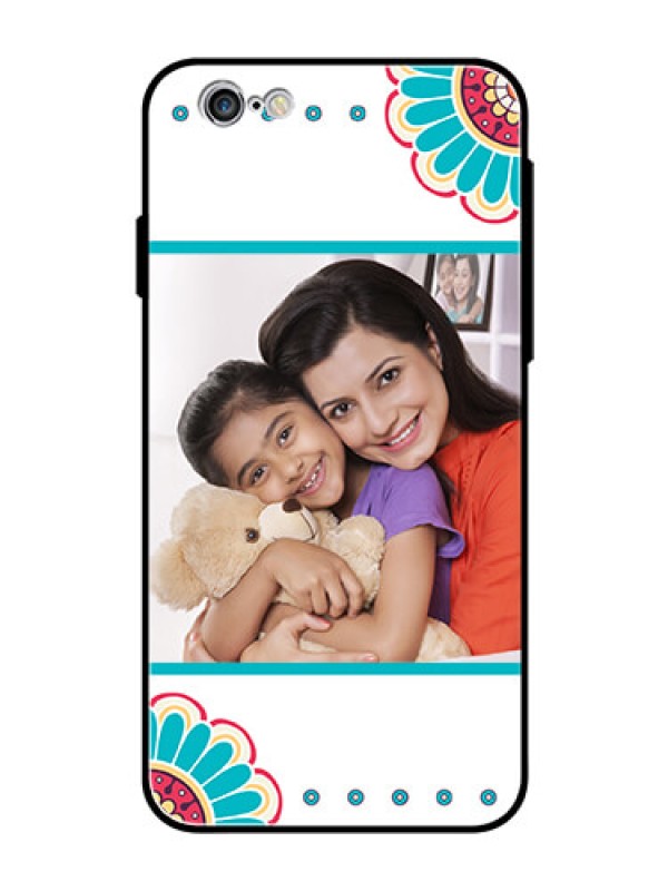 Custom Apple iPhone 6 Custom Glass Phone Case  - Flower Design