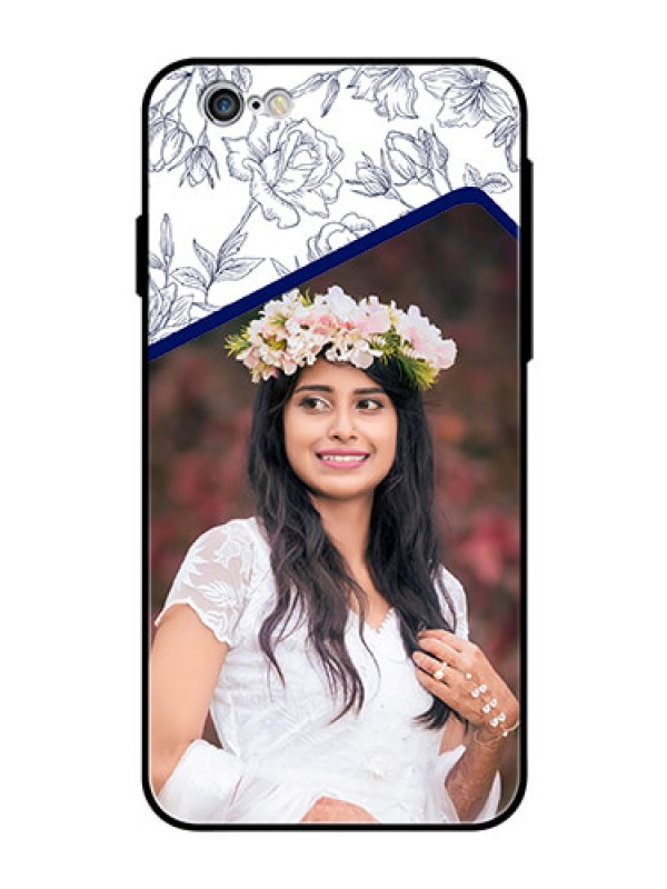 Custom Apple iPhone 6 Personalized Glass Phone Case  - Premium Floral Design