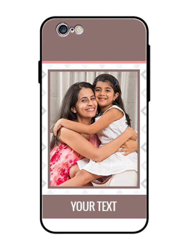 Custom Apple iPhone 6 Photo Printing on Glass Case  - Simple Diamond Design