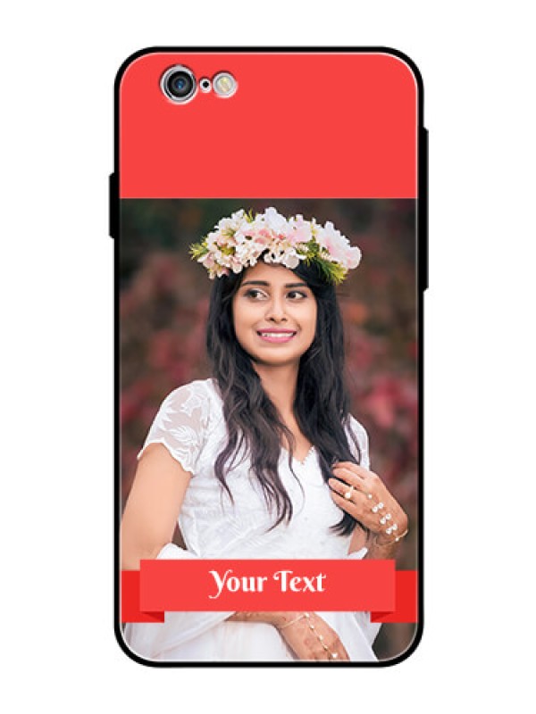 Custom Apple iPhone 6 Custom Glass Phone Case  - Simple Red Color Design