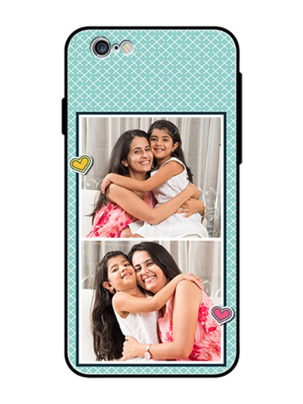 Custom Apple iPhone 6 Custom Glass Phone Case  - 2 Image Holder with Pattern Design
