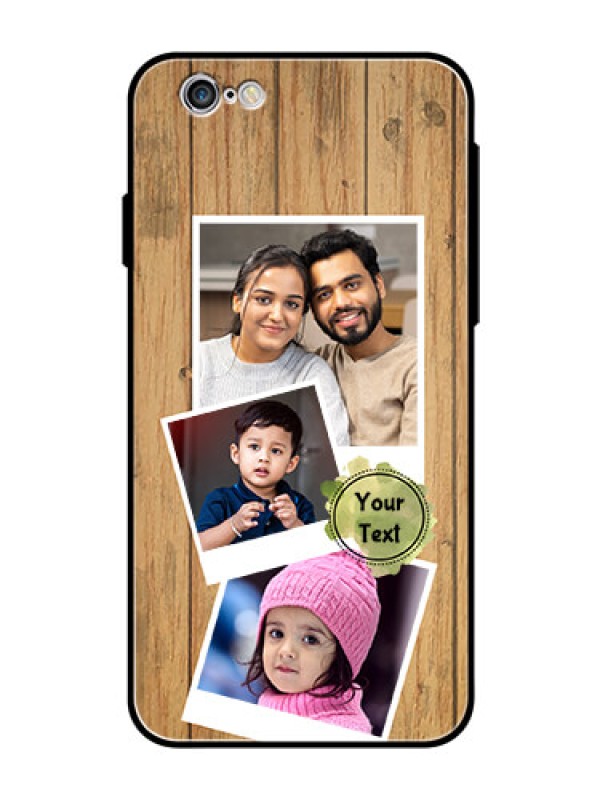 Custom Apple iPhone 6 Custom Glass Phone Case  - Wooden Texture Design